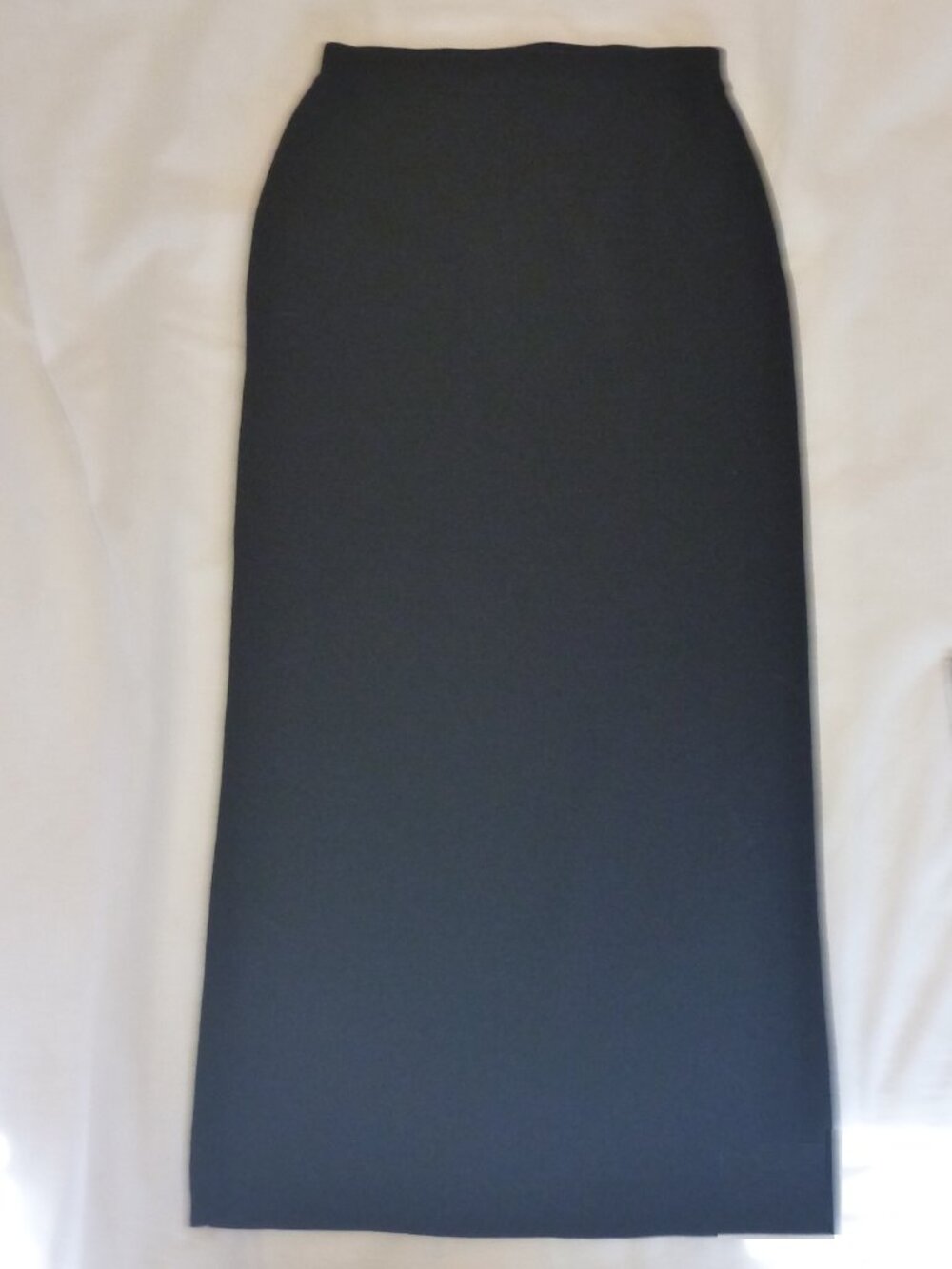 Vintage Chaus Solid Black Wool Straight Pencil Skirt